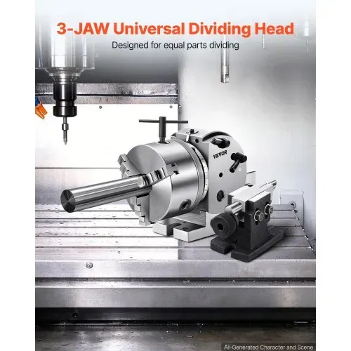 VEVOR Teilapparat mit backenfutter MT2, Rotary Tisch mit Indizierung Höhe der Mitte 100 mm, Dividing Head 23 kg, Rotary Tisch mit Tellern, Eine Starke Unterstützung zu Bearbeitenden Werkstück VEVOR Teilapparat mit backenfutter MT2, Rotary Tisch mit Indizierung Höhe der Mitte 100 mm, Dividing Head 23 kg, Rotary Tisch mit Tellern, Eine Starke Unterstützung zu Bearbeitenden Werkstück