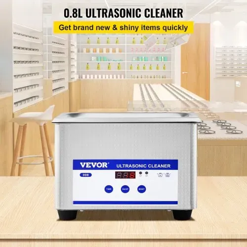 VEVOR Ultraschallreiniger 0,8 L, Ultraschall Reinigungsgerät 40 kHz, Schmuckreiniger Ultraschall 24 W, digitaler Ultraschallreiniger mit LED-Anzeige, Ultraschallreinigungsgerät Brillen Ultraschall VEVOR Ultraschallreiniger 0,8 L, Ultraschall Reinigungsgerät 40 kHz, Schmuckreiniger Ultraschall 24 W, digitaler Ultraschallreiniger mit LED-Anzeige, Ultraschallreinigungsgerät Brillen Ultraschall