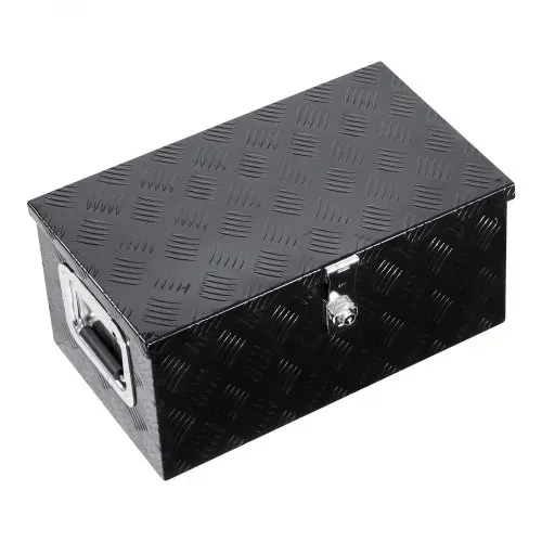 VEVOR Werkzeugkasten aus Aluminium für die Ladefläche, gestreifte Werkzeugkiste (508 x 304,8 x 241,3 mm) mit seitlichem Griff & Schlossschlüsseln, Aufbewahrungs-Organizer für Anhänger Schwarz – Bild 10