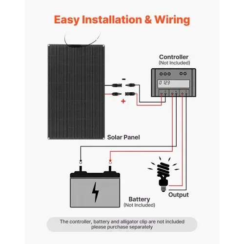 VEVOR Solarmodul Monokristallin, 100W Halbflexibles Solarpanel, Off-Grid-Ladegerät mit MC4-Ausgang, IP67 wasserdicht, Balkonkraftwerk für Boote, RVs, Autos, Kabinen & gebogene Oberflächen – Bild 2