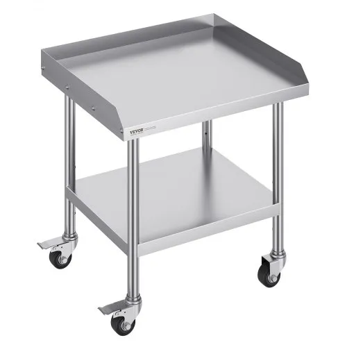 VEVOR Arbeitstisch aus Edelstahl, 610 x 711 x 762 mm Arbeitstisch zur Lebensmittelzubereitung mit 4 Rädern, Lenkrollen, 3-seitiger Spritzschutzwand, Arbeitstisch, Metall-Arbeitstisch für Restaurants VEVOR Arbeitstisch aus Edelstahl, 610 x 711 x 762 mm Arbeitstisch zur Lebensmittelzubereitung mit 4 Rädern, Lenkrollen, 3-seitiger Spritzschutzwand, Arbeitstisch, Metall-Arbeitstisch für Restaurants