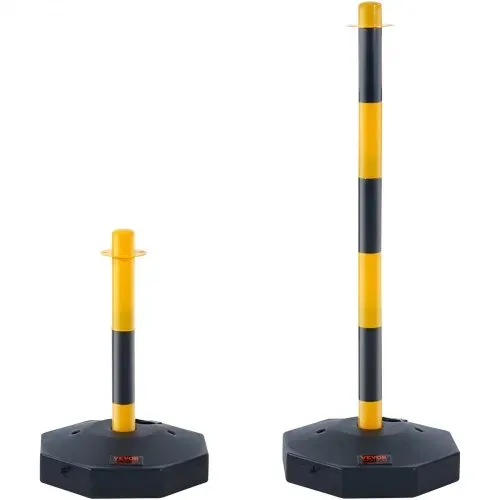 VEVOR Verkehrshütchen Verkehr Absperrpfosten 4 Stk. 285 x 285 mm Warnkegel Verkehrsleitkegel Warnleitkegel mit Kett, Leitpfostenkegel Straßensperrpfosten Gelb & Schwarz Wasser- und Sandeinspritzung – Bild 8