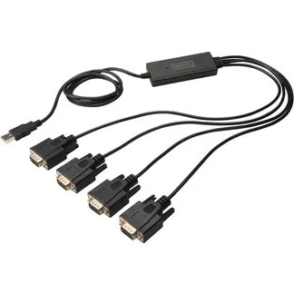 USB 2.0 Adapterkabel, USB-A Stecker > 4x Seriell RS232 Stecker USB 2.0 Adapterkabel, USB-A Stecker > 4x Seriell RS232 Stecker