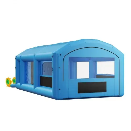 VEVOR Aufblasbare Lackierkabine 7x4x2,75 m Spritzkabine Farbkabine Blau, mit 550-W- & 750-W-Gebläsen Aktivkohlefiltration Umkleidebereich PVC-Fenster für ATV Motorrad Mittelgroße Möbel Tragbar – Bild 10