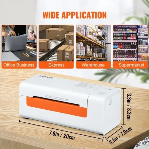 VEVOR Etikettendrucker 200x79x83mm Thermodrucker 150mm/s Labeldrucker Versandetiketten Drucker Thermo-Direkt Edikettendruckgerät USB Automatische Etikettenerkennung Windows Mac OS Linux Chromebook – Bild 6