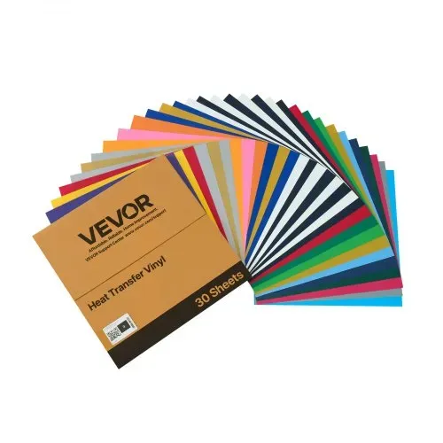 VEVOR Vinylfolie Wärmeübertragung Transferfolie (304,8 x 304,8 mm) 30 Blätter, verschiedene Farben, Plotterfolie kompatibel mit Schneidemaschinen, Aufbügelfolie für T-Shirts Kissen Hüte – Bild 9