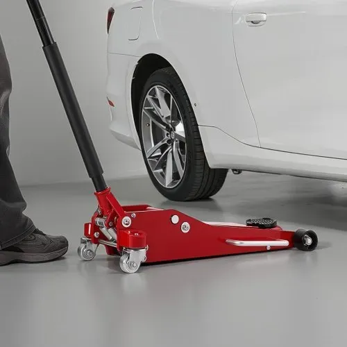VEVOR Hydraulischer Rangierwagenheber 3 t Tragkraft, Flacher Wagenheber aus Aluminium mit Doppelkolben-Schnellhubpumpe, Autoheber für Sportwagen SUVs Pickups, 85-515 mm Hubbereich, Rot – Bild 7