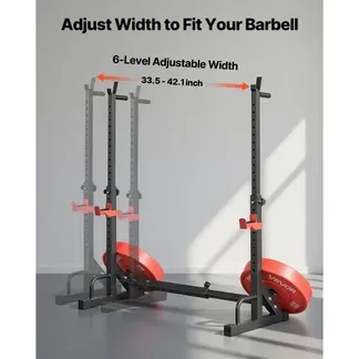 VEVOR Power Cage Squat Rack für Heimfitnessstudio mit verstellbarer Höhe & Breite, 250 kg Tragkraft, Krafttrainingsgerät mit Hantelablagen und J-Haken für Bankdrücken, Kniebeugen und Gewichtheben VEVOR Power Cage Squat Rack für Heimfitnessstudio mit verstellbarer Höhe & Breite, 250 kg Tragkraft, Krafttrainingsgerät mit Hantelablagen und J-Haken für Bankdrücken, Kniebeugen und Gewichtheben