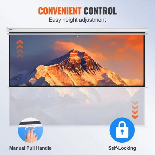 VEVOR Projektion Beamer Leinwand 254 cm HD 4K Outdoor Indoor Manuelle Projektor Screen Schnelles Klappbare Tragbare Filmleinwand 16: 9 für Heimkino, Camping und Freizeitveranstaltungen Schwarz – Bild 3