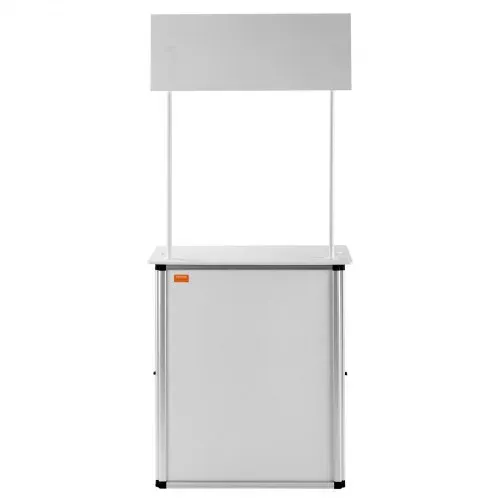 VEVOR Tragbare Messetheke Messetresen, 78,5 × 38 × 181,5 cm Messestand Ausstellungs-Thekenständer, Faltbarer Promotion-Einzelhandels-Bartisch, Rezeption Messestand mit Aufbewahrungsregal, Tragetasche – Bild 10