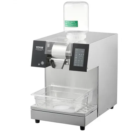 VEVOR Kommerzielle Schneeflocken-Eismaschine Schneeeisbereiter, 240 kg/24h Schneeflocken-Eismaschine, Edelstahl-Eisrasierer, elektrischer Schneekegel-Maker, Flüssigkeitskühlsystem mit Touch-LCD – Bild 10