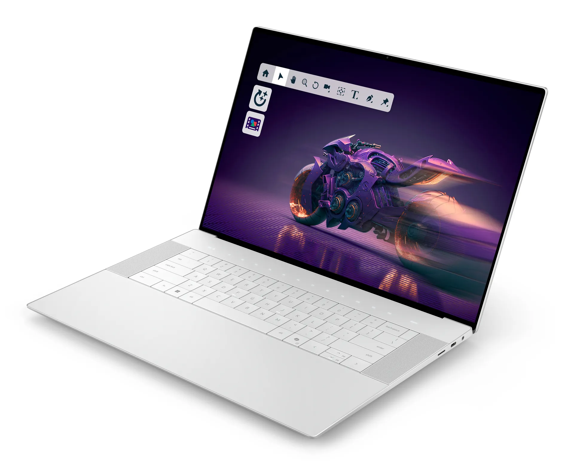 DELL 16 Premium DA16250 Intel Core Ultra 7 255HX Laptop 41,4 cm (16.3") Touchscreen 4K Ultra HD 32 GB LPDDR5x-SDRAM 1 TB SSD NVIDIA GeForce RTX 5060 Wi-Fi 7 (802.11be) Windows 11 Pro Deutsch Platin – Bild 3