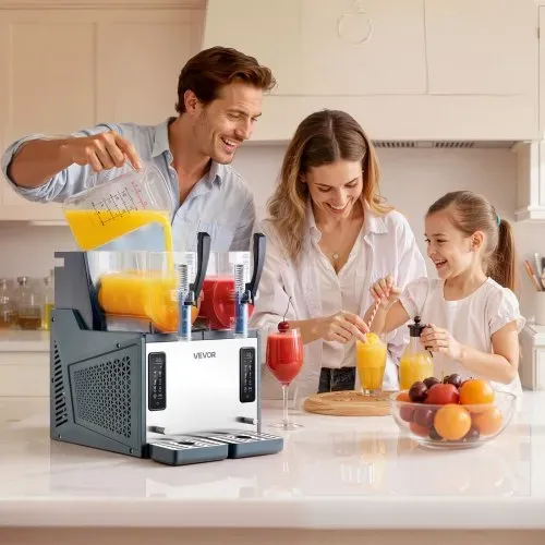 VEVOR Slush Maschine 2 x 4 L, Slusheis Eisbereiter 455 W (kein Eis nötig), Elektrische Margarita-Maschine mit Selbstreinigungsfunktion, Geeignet für Frozen Margaritas Frappés Milchshakes Shakes – Bild 7