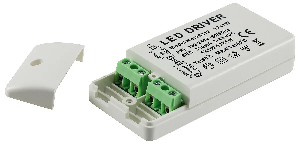 LED-Trafo KS-12E 12W, 3-45V= Ein 220-240V, Aus 350mA Konstantstrom LED-Trafo KS-12E 12W, 3-45V= Ein 220-240V, Aus 350mA Konstantstrom
