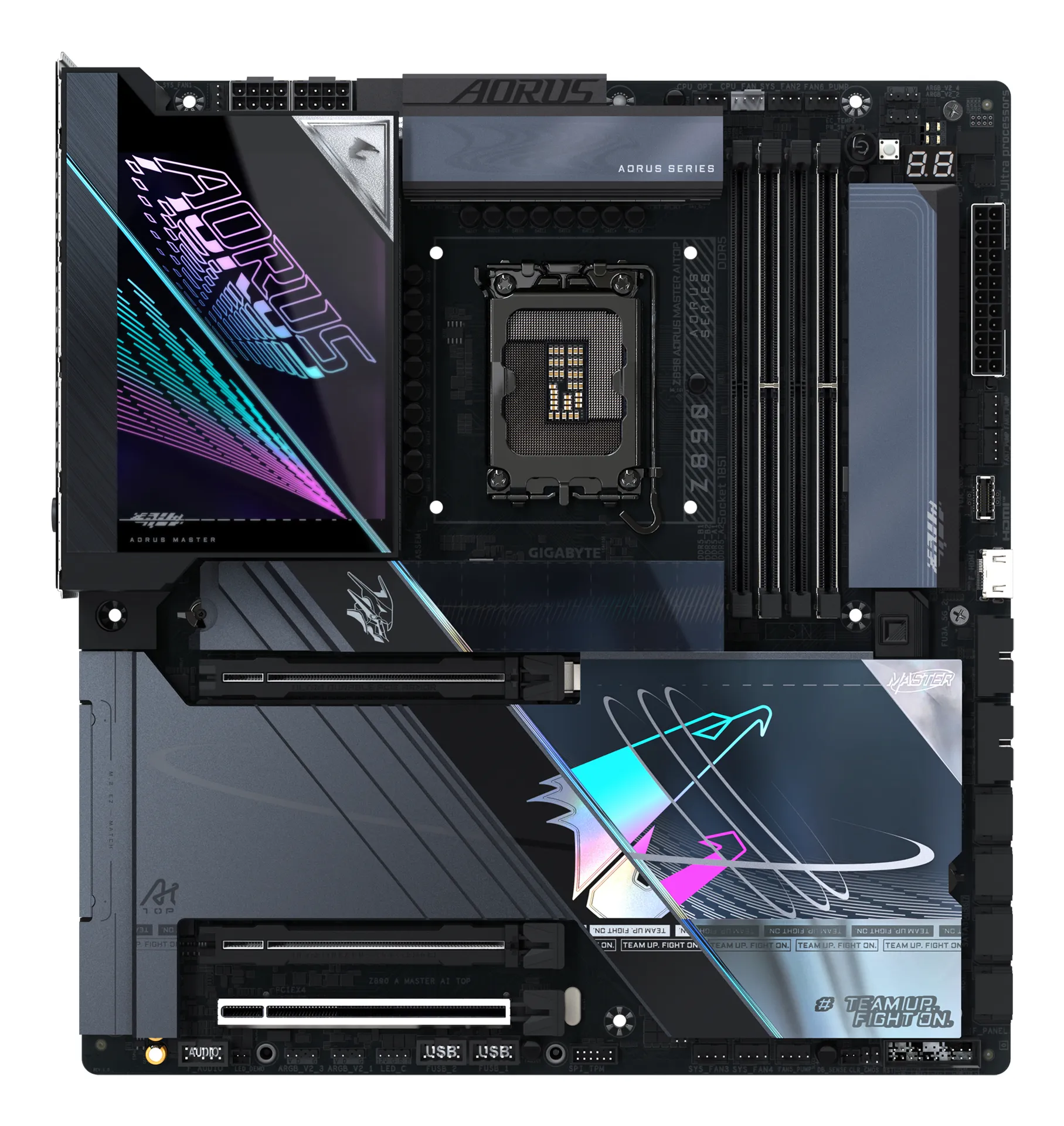 GIGABYTE Z890 AORUS MASTER AI TOP Motherboard - Unterstützt Intel Core Ultra (Serie 2) CPUs, 20+1+2 Phasen VRM, bis zu 9500MHz DDR5 (OC), PCIe 5.0 M.2, Wi-Fi 7, Thunderbolt 4 – Bild 2