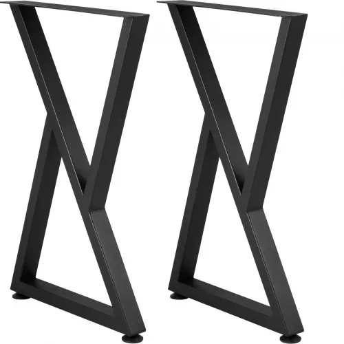 VEVOR Tischbeine, 71,1 x 45,7 cm Tischkufen, 2er-Set, robuste Bankbeine, Z-förmige Tischfüße aus Metall, Tischgestell aus Schmiedeeisen, Heimwerker-Möbel für Esstisch mit Gummi-Bodenschonern, Matte – Bild 10