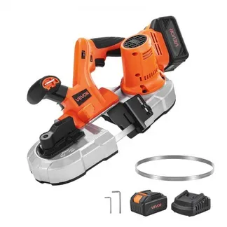 VEVOR 20 V Akku Bandsäge, 65×65 mm Schnitttiefe, Metallbandsäge mit bürstenlosem Motor, 4000-mAh Akku und Ladegerät, 0–192 m/min variable Drehzahl, ideal zum Schneiden von Metall, Holz VEVOR 20 V Akku Bandsäge, 65×65 mm Schnitttiefe, Metallbandsäge mit bürstenlosem Motor, 4000-mAh Akku und Ladegerät, 0–192 m/min variable Drehzahl, ideal zum Schneiden von Metall, Holz