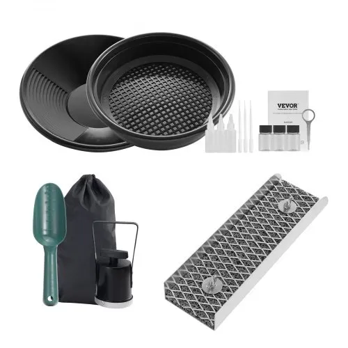 VEVOR Goldwaschpfanne Goldwannenbecken Set 8,9 x 30,48 cm Aluminium Goldpfanne für Goldwaschen Goldwannenbecken für Nugget Bergbau Wanne Gold Pan Sand Gold Bergbau Manuelle Goldwaschanlage Ausgräbt – Bild 8