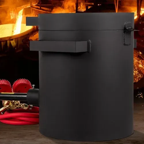 VEVOR Propan Schmelzofen 10 KG, Gas Metall Schmelzofen Propan Ton Grafit Tiegel, Edelmetall Schmiedeofen Propan-Regler 0-350 psi, Ofenboden 20 mm, Schmelzzeit 10 min, 2,54 cm Keramikfaser feuerfest – Bild 7