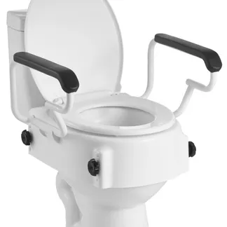 VEVOR Toilettensitzerhöhung Toilettenerhöhung mit gepolsterten Armlehnen & 136 kg Tragkraft, höhenverstellbarer (3-stufig) erhöhter Toilettensitz für ältere Menschen Senioren Behinderte VEVOR Toilettensitzerhöhung Toilettenerhöhung mit gepolsterten Armlehnen & 136 kg Tragkraft, höhenverstellbarer (3-stufig) erhöhter Toilettensitz für ältere Menschen Senioren Behinderte