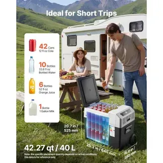 VEVOR Kompressor Kühlbox 40 L, Auto Kühlschrank mit Griff, App-Steuerung & Rädern, 12 V/24 V DC, 100–240 V AC, -22 °C bis 10 °C, Elektrische Gefrierbox für LKW, Van, RV, SUV & Camping VEVOR Kompressor Kühlbox 40 L, Auto Kühlschrank mit Griff, App-Steuerung & Rädern, 12 V/24 V DC, 100–240 V AC, -22 °C bis 10 °C, Elektrische Gefrierbox für LKW, Van, RV, SUV & Camping