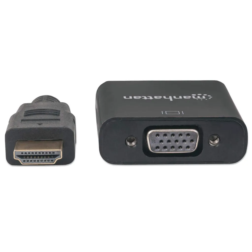 Manhattan HDMI auf VGA-Konverter, HDMI-Stecker auf VGA-Buchse, optionaler USB Micro-B-Stromport, schwarz, Polybag-Verpackung – Bild 3