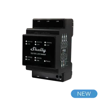 Shelly · Hutschiene · „LAN Switch“ · 5 Ports · 10/100 Mbit Shelly · Hutschiene · „LAN Switch“ · 5 Ports · 10/100 Mbit