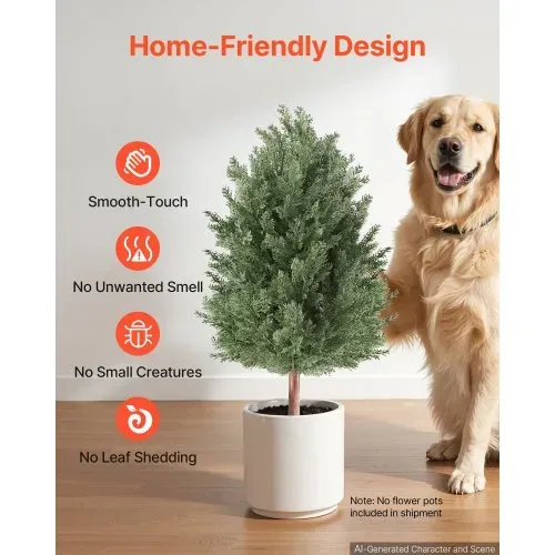 VEVOR Künstliche Pflanze 2 Stk. Künstlicher Zedernbaum mit Erdspieß 914mm, Dekopflanze für Wohnzimmer Balkon Büro Veranda Garten, UV-Beständig, Zedernpflanzen aus PE, Naturgetreu, Indoor & Outdoor – Bild 4