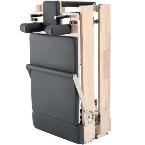 VEVOR faltbarer Pilates Reformer Trainingsgerät aus Gummibaumholz für Heim-Fitnessstudio, Pilates-Bett mit doppeltem Widerstand – Feder & Kordel, Ausrüstung mit Sitzbox, bis zu 181,44 kg – Bild 10