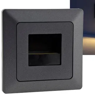 MILOS LED-Einbauleuchte “COB” Anthrazit 80x80mm, 3000k, warmweiß, 55Lumen MILOS LED-Einbauleuchte “COB” Anthrazit 80x80mm, 3000k, warmweiß, 55Lumen