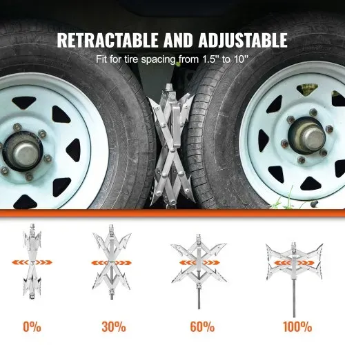 VEVOR Unterlegkeil für Wohnmobile, X-förmiger Unterlegkeil zur Stabilisierung von Wohnmobilen, für Reifenbreiten von 3,8 bis 25,4 cm, 2 Stk. Unterlegkeile mit Ratschenschlüssel und Aufbewahrungstasche – Bild 4