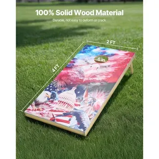 VEVOR Cornhole Spiel Set (1255 x 600 x 302 mm) Cornhole-Spielbretter, tragbares Wurfbrett aus Massivholz, Cornhole-Spiel für Erwachsene, inkl. 8 Sitzsäcken & Tragetasche, für Garten Hinterhof VEVOR Cornhole Spiel Set (1255 x 600 x 302 mm) Cornhole-Spielbretter, tragbares Wurfbrett aus Massivholz, Cornhole-Spiel für Erwachsene, inkl. 8 Sitzsäcken & Tragetasche, für Garten Hinterhof