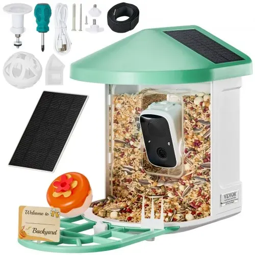 VEVOR Intelligenter Vogelfutterspender mit Kamera, 2K HD KI identifiziert über 10.000 Vogelarten, solarbetriebene Vogelbeobachtungskamera mit automatischer Aufnahme und sofortiger Benachrichtigung, kabelloses Outdoor-Geschenk für Vogelliebhaber (3 Solarmodule) – Bild 8