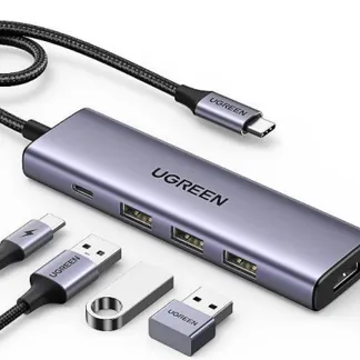 Ugreen 15596 laptop-dockingstation & portreplikator Kabelgebunden USB 3.2 Gen 1 (3.1 Gen 1) Type-A + Type-C Aluminium Ugreen 15596 laptop-dockingstation & portreplikator Kabelgebunden USB 3.2 Gen 1 (3.1 Gen 1) Type-A + Type-C Aluminium