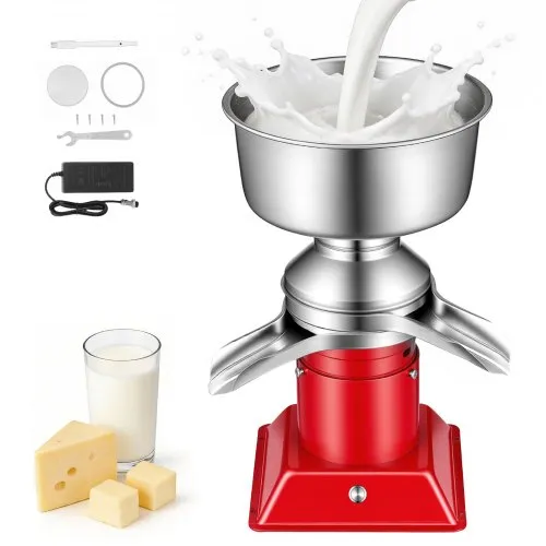 VEVOR Elektrischer Milchabscheider 40 W, 60 L/H Elektrische Milchzentrifuge mit Tastensteuerung, 10500 U/min Trennmaschine für Kuhmilch, Rahmseparator aus 304 Edelstahl mit 4,5L Milchtank für Küche VEVOR Elektrischer Milchabscheider 40 W, 60 L/H Elektrische Milchzentrifuge mit Tastensteuerung, 10500 U/min Trennmaschine für Kuhmilch, Rahmseparator aus 304 Edelstahl mit 4,5L Milchtank für Küche