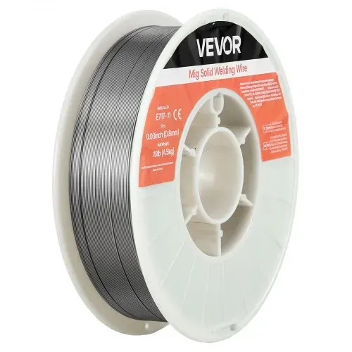 VEVOR Fülldraht 0,8 mm, MIG Schweißdraht E71T-11, 4,5 kg Gaslose Drahtrolle für Baustahl mit Geringer Spritzerbildung für Alle Schweißpositionen, Selbstschützend für den Außeneinsatz, 1 Stk. – Bild 10