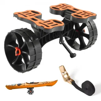 VEVOR Kajakwagen, 136kg, faltbarer Kanuwagen mit 25,4cm Vollgummireifen & 1 Ratschengurt, Bootswagen zum Transportieren von Kajaks, Kanus, Paddleboards, Jon-Booten, Wassersportgeräte, 615x325x320mm VEVOR Kajakwagen, 136kg, faltbarer Kanuwagen mit 25,4cm Vollgummireifen & 1 Ratschengurt, Bootswagen zum Transportieren von Kajaks, Kanus, Paddleboards, Jon-Booten, Wassersportgeräte, 615x325x320mm