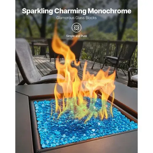 VEVOR Feuerglas, 4,5 kg hochtemperaturbeständige Glassteine, 19 mm rauchfreie Feuerstellen-Glasperlen, Feuerstelle Glasfelsen, Kaminglas, Feuerkristall, Feuerperlen, für Kamin Karibikblau VEVOR Feuerglas, 4,5 kg hochtemperaturbeständige Glassteine, 19 mm rauchfreie Feuerstellen-Glasperlen, Feuerstelle Glasfelsen, Kaminglas, Feuerkristall, Feuerperlen, für Kamin Karibikblau