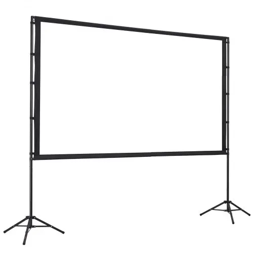 VEVOR Projektionsleinwand (100 Zoll) mit 160° Weitwinkel & Doppelstativ, Beamerleinwand für Projektor innen & außen 16:9 4K HD, tragbare Filmleinwand mit Tragetasche für Heimkino Präsentation – Bild 9