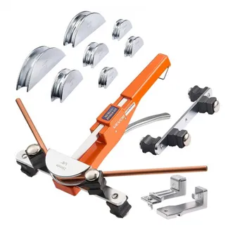 VEVOR Rohrbiegegerät, 6-22 mm, Biegemaschine bis 90°, Vorwärts-/Rückwärts-Handbiegewerkzeug, Rohrbieger mit 7 Aluminiumlegierungs-Biegebacken, für Kupferrohre in der Klima- & Kältetechnik VEVOR Rohrbiegegerät, 6-22 mm, Biegemaschine bis 90°, Vorwärts-/Rückwärts-Handbiegewerkzeug, Rohrbieger mit 7 Aluminiumlegierungs-Biegebacken, für Kupferrohre in der Klima- & Kältetechnik