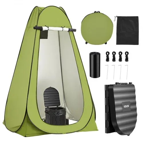 VEVOR Tragbare Campingtoilette 150 kg Belastbar, Mobile Toilette Faltbar, Reisetoilette mit Tragetasche & Müllbeuteln & Aufklappbarem Sichtschutzzelt, Geeignet für Wohnmobilreisen Camping Wandern – Bild 8