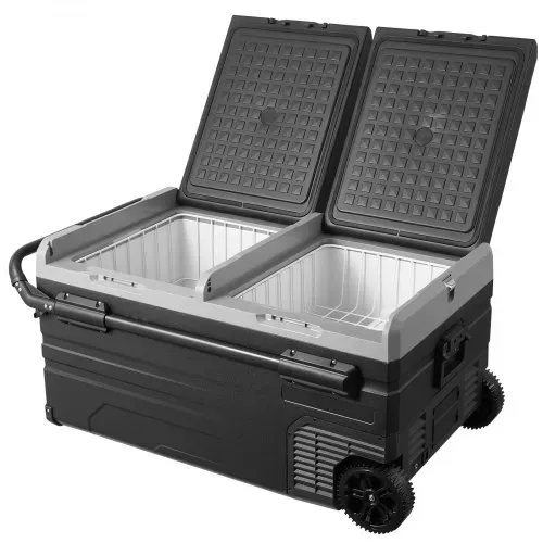 VEVOR Autokühlschrank, 12-Volt-Autokühlschrank, tragbarer 95-Liter-Gefrierschrank mit zwei Zonen und Rädern und Griff, -20 °C bis 20 °C, 12/24 V Gleichstrom und 100–240 V Wechselstrom, Kompressorkühler für Outdoor, Camping – Bild 10