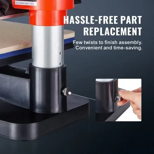 VEVOR Hitzepresse - 8-in-1-Hitzepresse-Sublimationsmaschine für selbstgemachte T-Shirts/Hüte/Becher/Wärmeübertragungsprojekte, 12 x 15 Multifunktions-Hitzepresse zum Wegschwenken mit 360°-Drehung – Bild 5