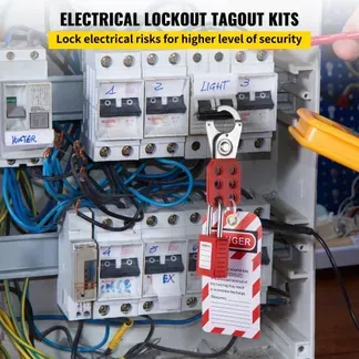 VEVOR Lockout Tagout Kit 58 Stk. Trennschalterschloss, Hasps Tags und Sicherheits Aufbewahrungstasche für Vorhängeschlösser für Lock and Tag Produkte und elektrische Sicherheitsausrüstung VEVOR Lockout Tagout Kit 58 Stk. Trennschalterschloss, Hasps Tags und Sicherheits Aufbewahrungstasche für Vorhängeschlösser für Lock and Tag Produkte und elektrische Sicherheitsausrüstung