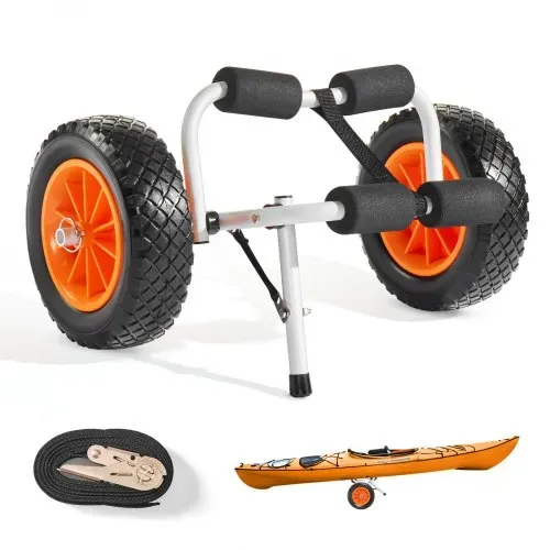 VEVOR Kajakwagen, 90 kg, faltbarer Kanuwagen mit 25,4 cm Vollgummireifen & 1 Ratschengurt, Bootswagen zum Transportieren von Kajaks, Kanus, Paddleboards, Jon-Booten, 620x350x325 mm VEVOR Kajakwagen, 90 kg, faltbarer Kanuwagen mit 25,4 cm Vollgummireifen & 1 Ratschengurt, Bootswagen zum Transportieren von Kajaks, Kanus, Paddleboards, Jon-Booten, 620x350x325 mm