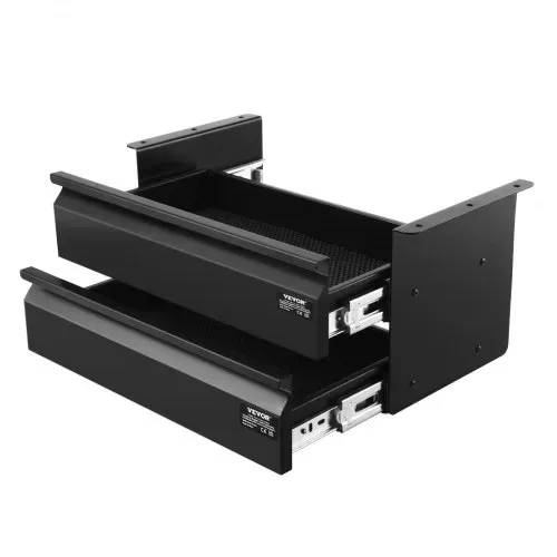 VEVOR Untertisch Schublade 457x227x200mm, Unterbau Schreibtisch, versteckter 2-lagiger Aufbewahrungs-Organizer, Bleistiftschublade unter dem Tisch für Sitz-Steh-Arbeitsplätze zu Hause – Bild 9