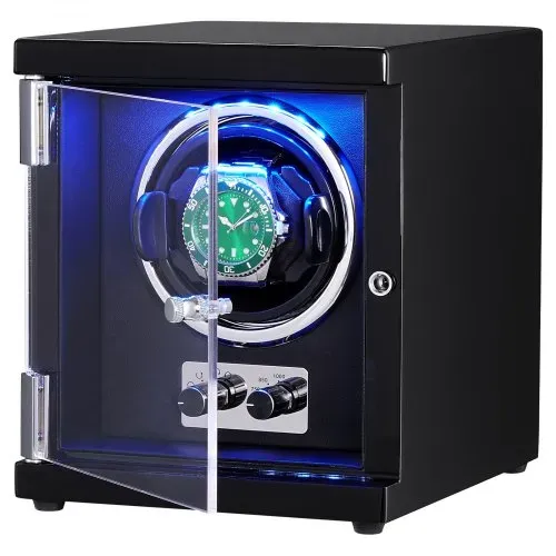 VEVOR Uhrenbeweger, Automatik-Uhrenbeweger, Watch Winder, Uhrenbeweger für Automatikuhren, Automatischer Uhrenbeweger mit Platz für 1 Uhr, LED Beleuchtung, 150–207 mm Einstellbare Riemenlänge – Bild 10