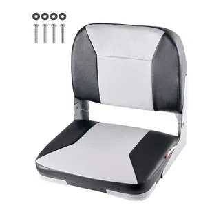VEVOR 1 Stk. Bootssitz Bootsstuhl mit niedriger Rückenlehne klappbarer Fischerbootsitz mit dickem Schwammkissen & wasserdichtem PVC-Leder, Scharniere aus Aluminiumlegierung, Schwarz & Grau VEVOR 1 Stk. Bootssitz Bootsstuhl mit niedriger Rückenlehne klappbarer Fischerbootsitz mit dickem Schwammkissen & wasserdichtem PVC-Leder, Scharniere aus Aluminiumlegierung, Schwarz & Grau