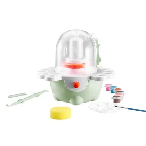 VEVOR Mini Töpferscheibe Maschine mit 50 / 80 mm Drehteller & einstellbarer Geschwindigkeit, elektrische Tonscheibe für Anfänger, komplettes Töpferset mit Ton-Bildhauerwerkzeugen, DIY grün – Bild 9