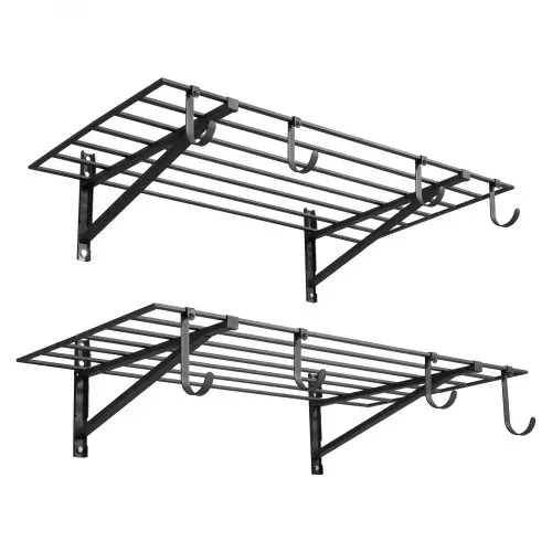 VEVOR 2er-Set Garagenregal 1219x615x305 mm Werkzeugaufbewahrung 118 kg pro Schicht Werkzeughalter Wand mit Haken 1219x615mm Regalfläche Aufbewahrungsregale Metallregal Werkzeug Organizer Wandregale – Bild 10